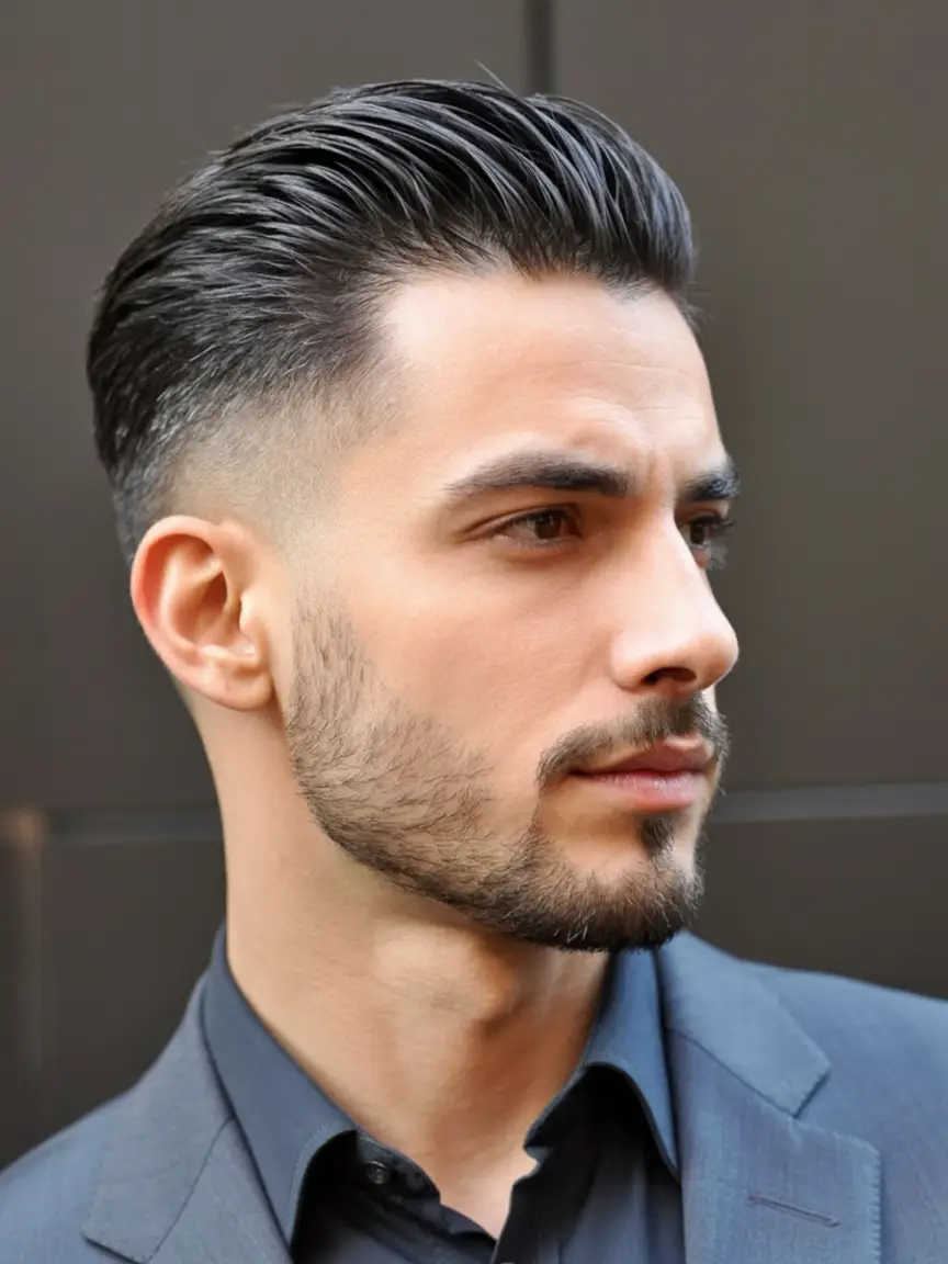 #1. Classic Slick-Back with Mid-Fade Taper