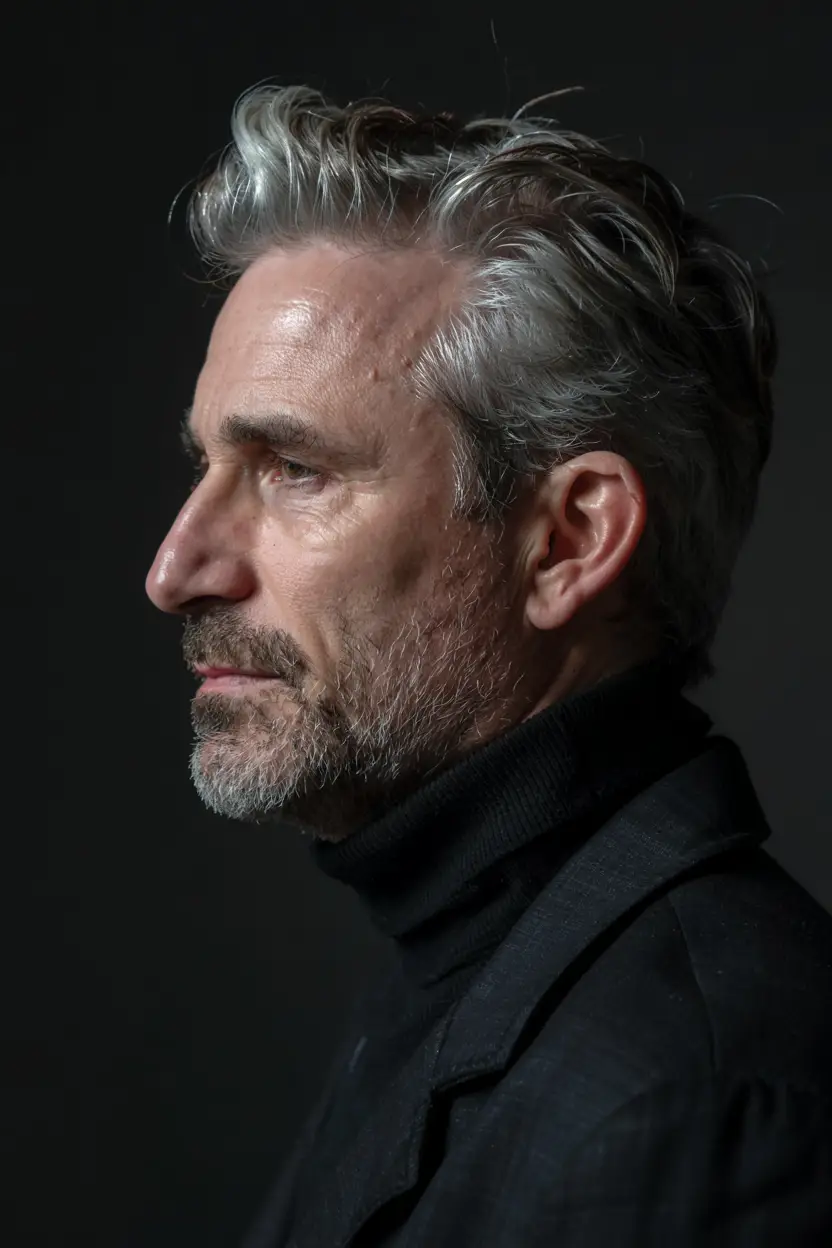 #1. Silver Side-Swept Gentleman Cut