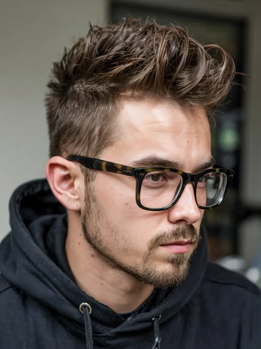 #1. Textured Pixie Quiff with Tapered Sides