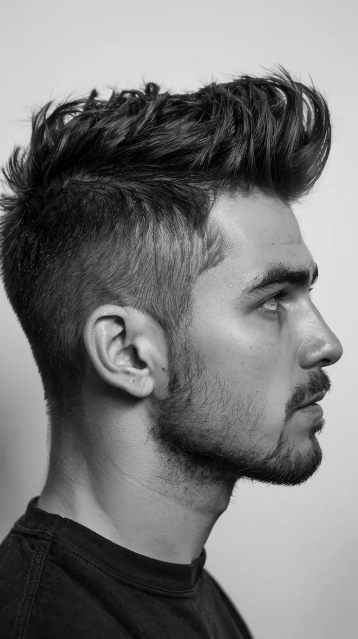 #1. Textured Quiff with Faded Sides