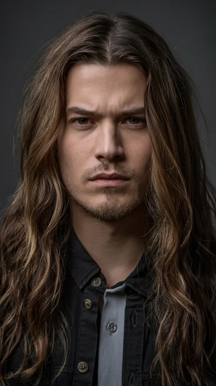 #10. Chest-Length Straight Layers with Center Part
