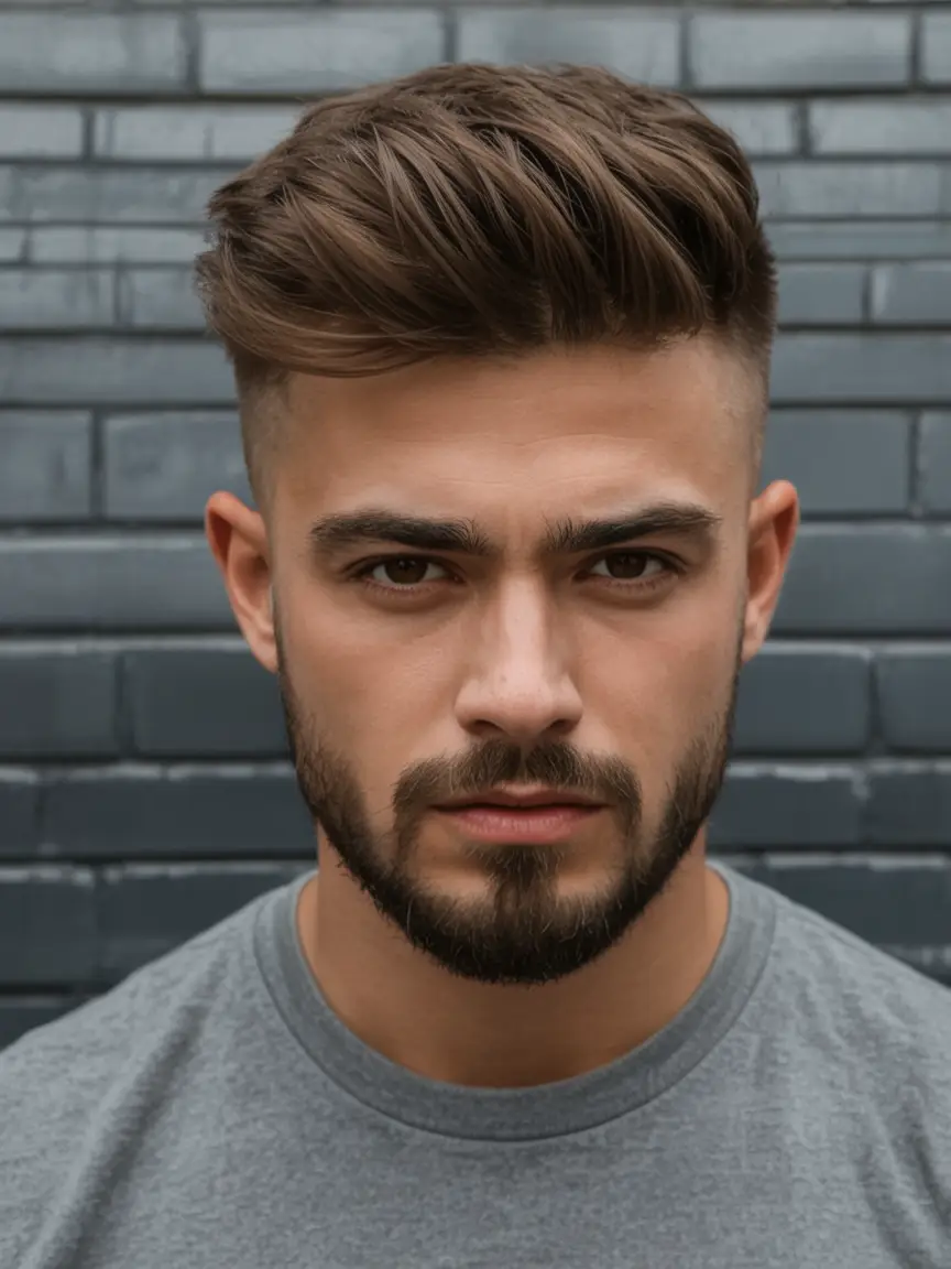 #10. Layered Undercut with Tousled Quiff and Low Fade