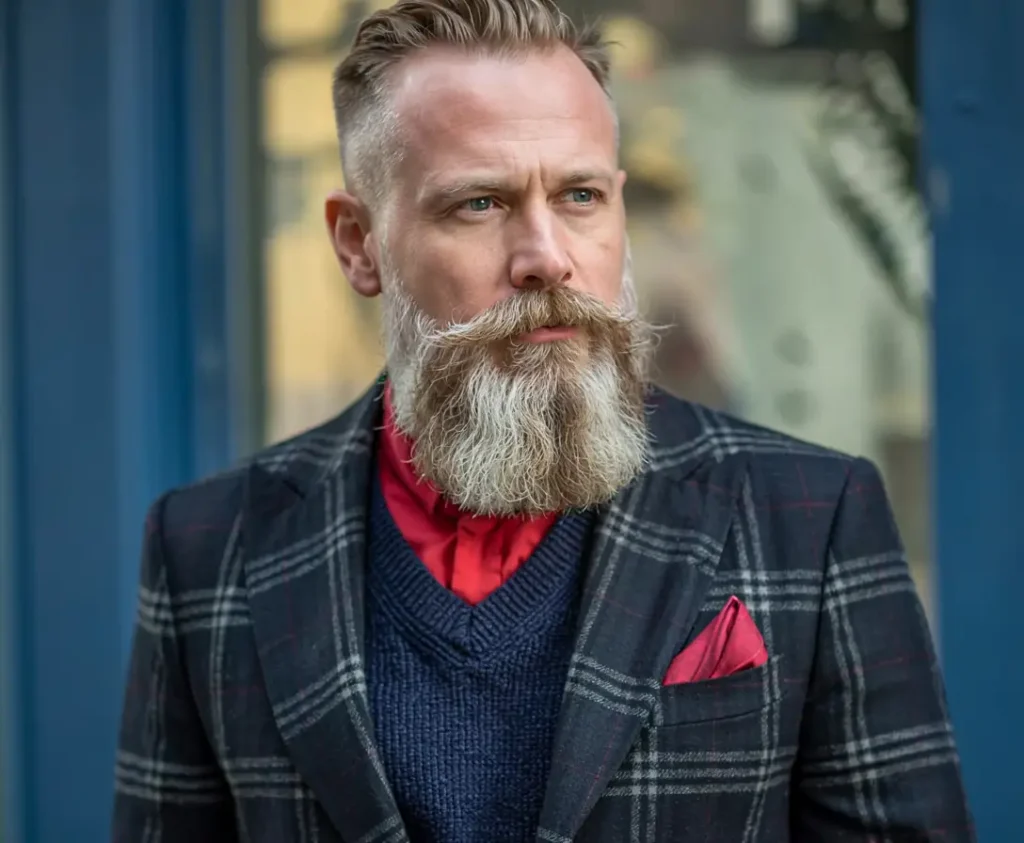 #10. Sculpted Undercut with Full Beard and Twisted Mustache