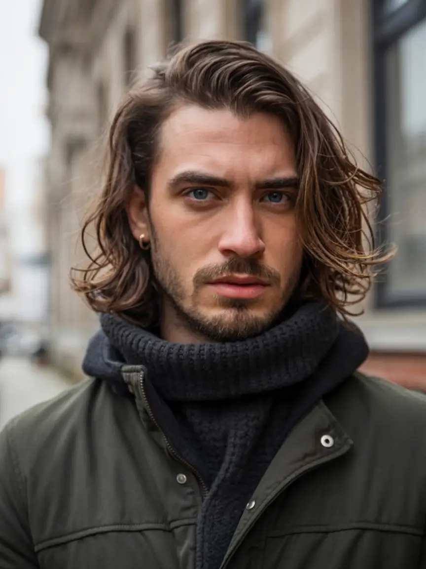 #10. Shoulder-Length Windswept Layers with Natural Part