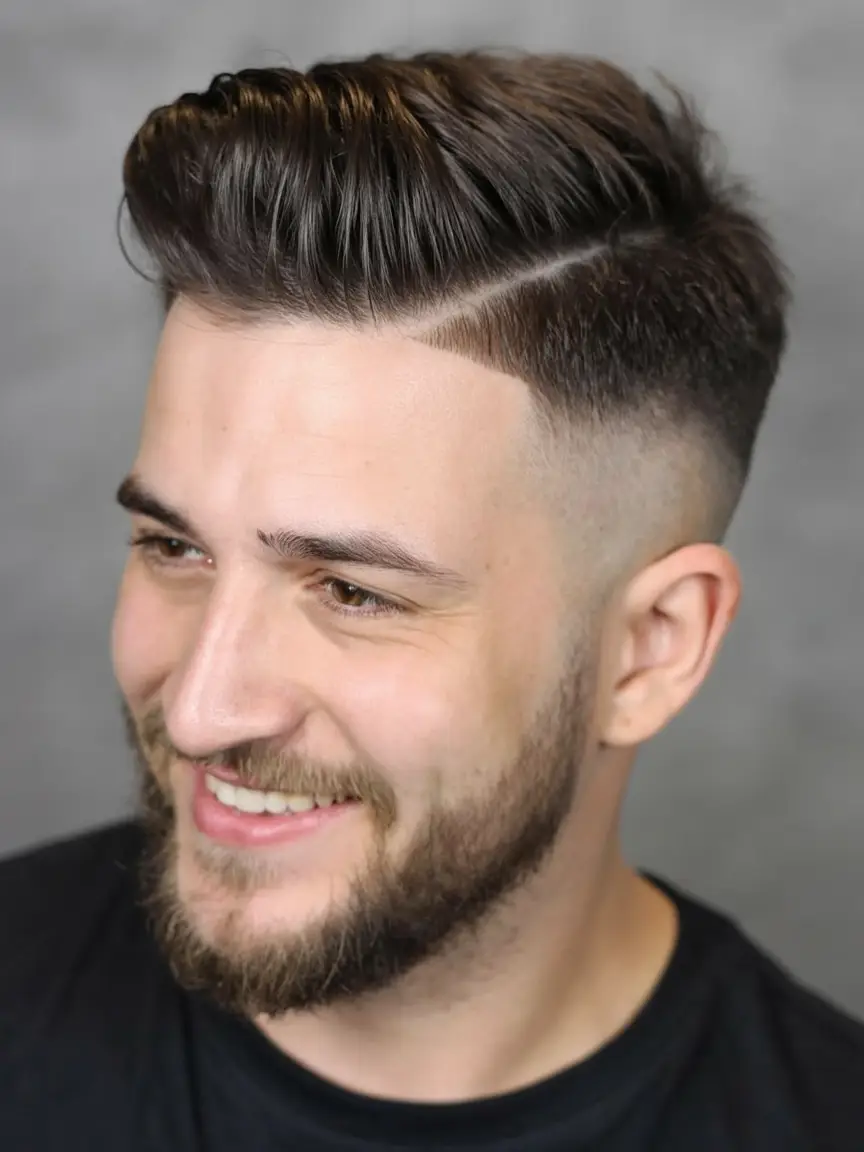 #10. Slick Side Part with Mid Fade Precision
