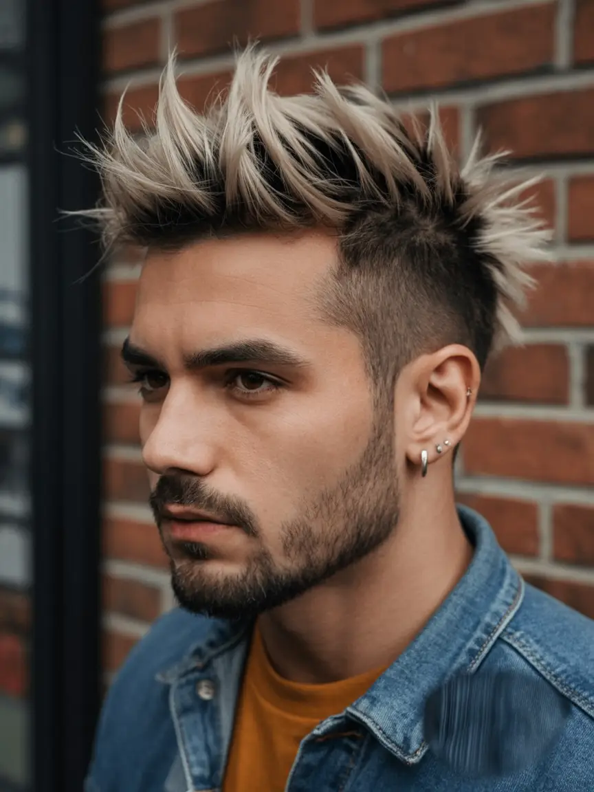 #10. Spiked Faux Hawk with Platinum Highlights