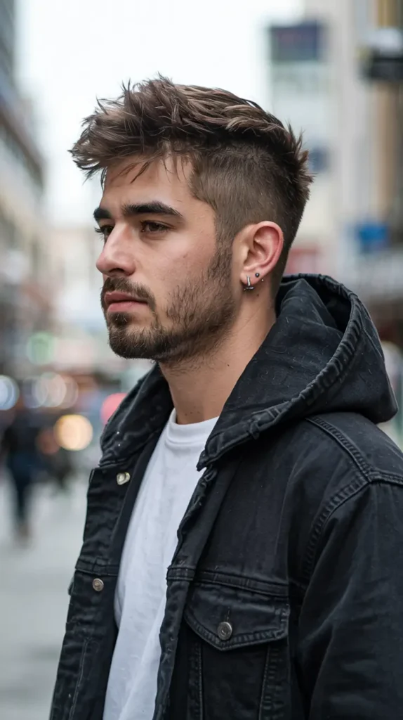 #10. Textured Faux Hawk with Tapered Sides