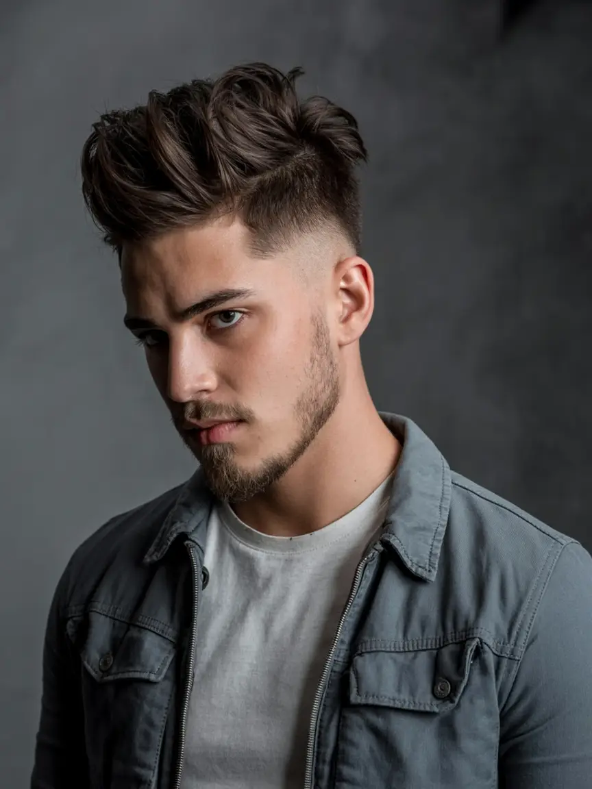 #10. Textured Taper Fade with Tousled Volume