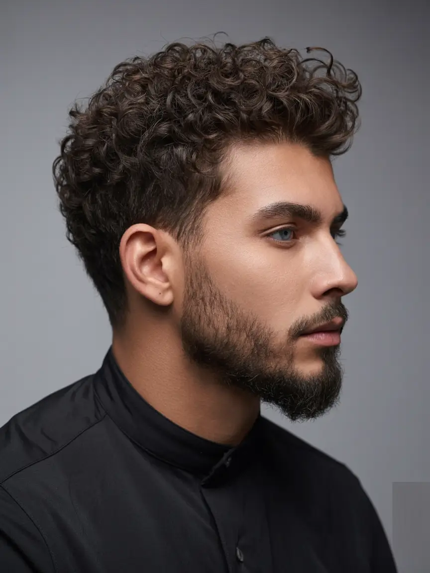 #11. Defined Curls with Low Taper Fade