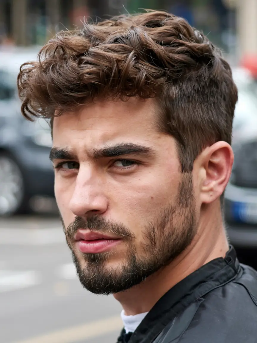 #12. Curled Fringe Fade with Urban Edge