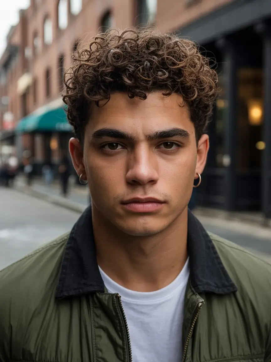#12. Curly Crop with Tapered Edges