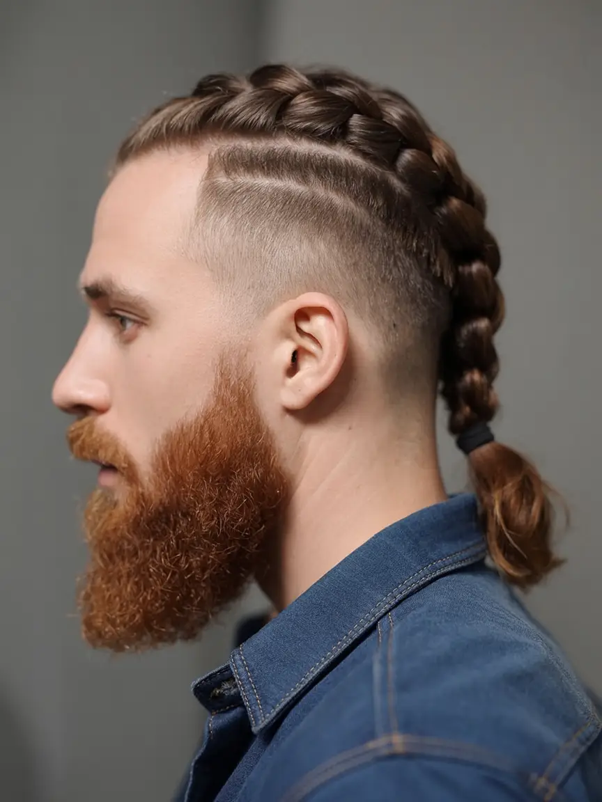 #12. Dutch Braids with Undercut and Tied Finish