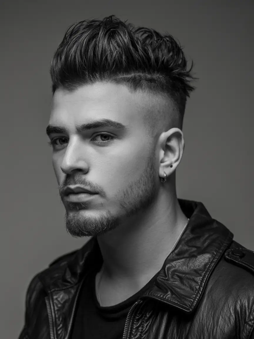 #12. Edgy Taper Fade with Spiked Texture