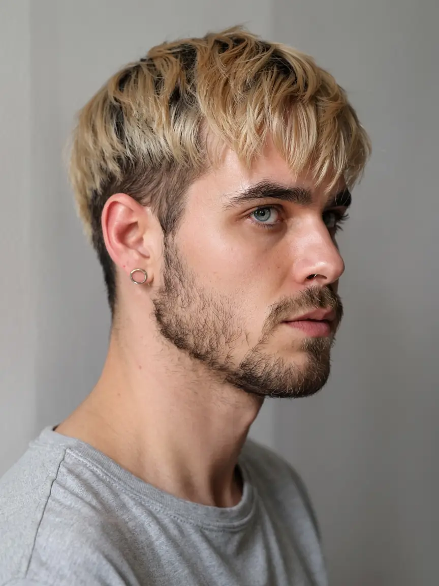 #13. Blonde Textured Fringe with Shadow Fade