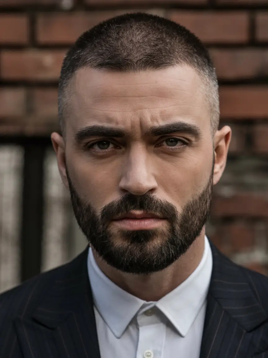 #13. Buzz Cut with Precision Fade
