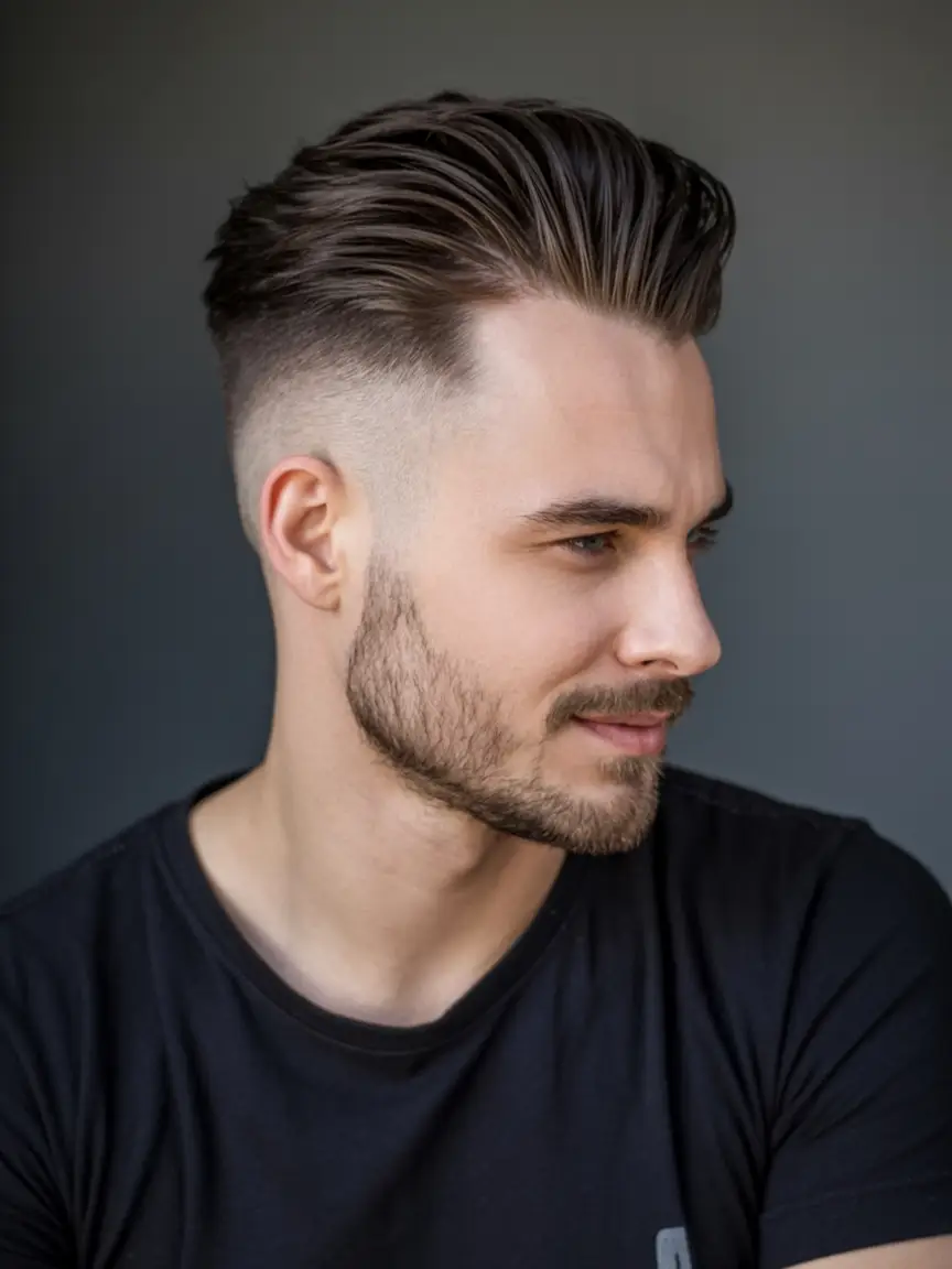 #13. High Fade Slick-Back with Volume Boost