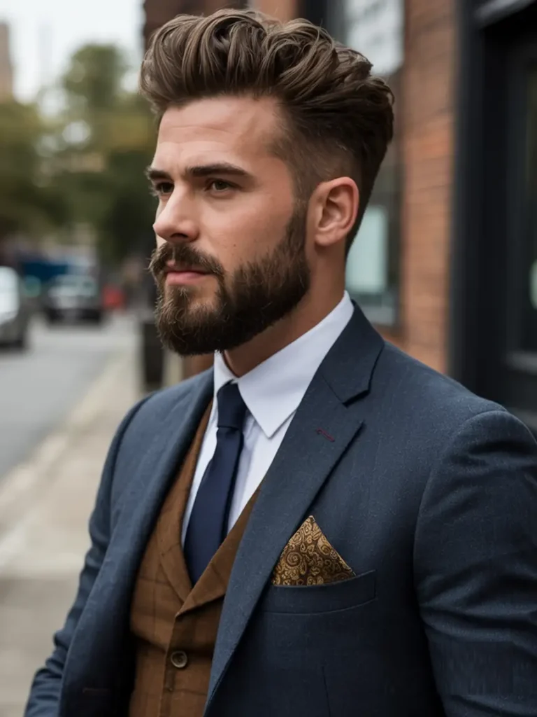 #13. Voluminous Quiff with Low Fade