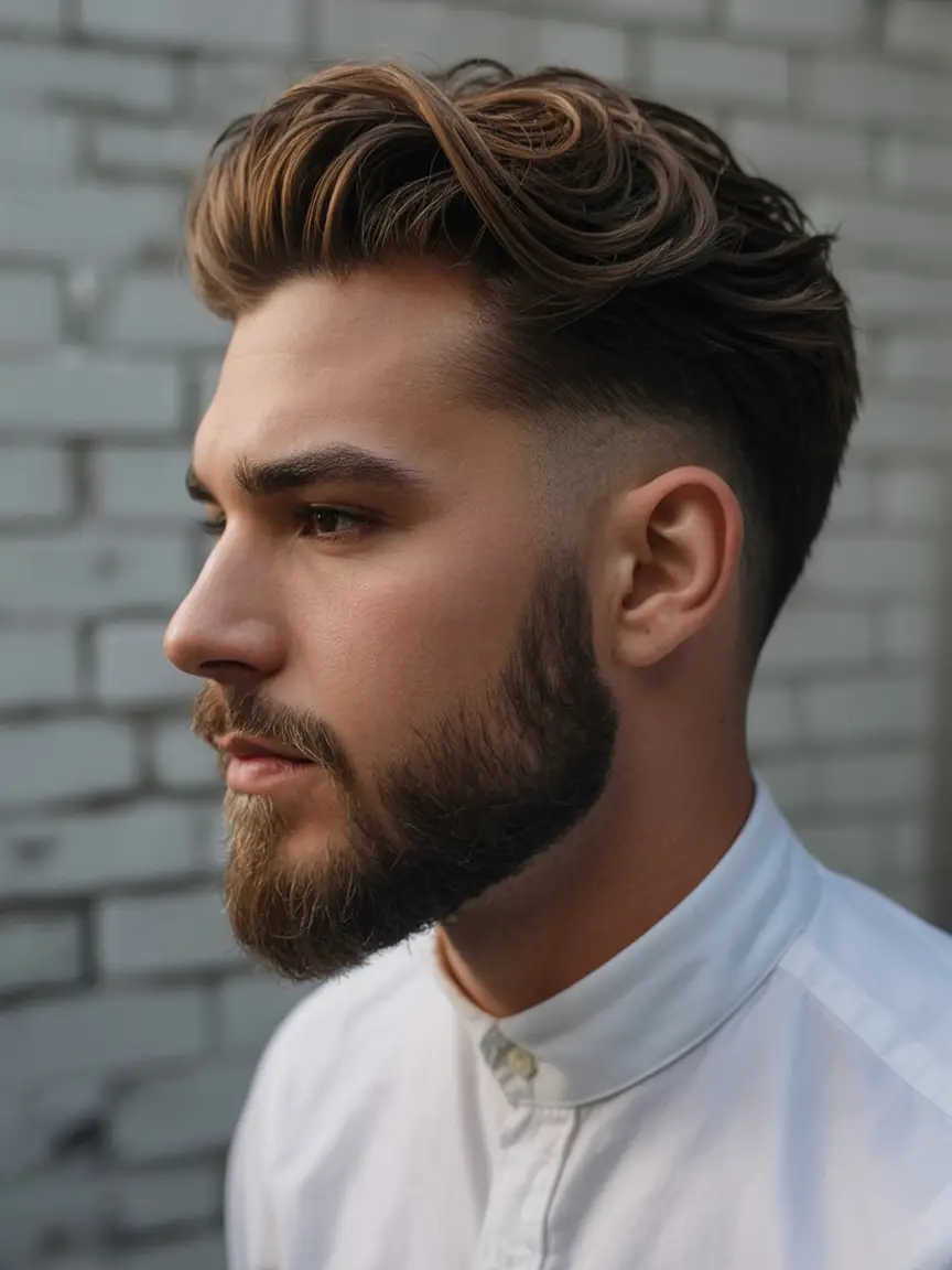 #13. Wavy Undercut with Natural Texture and Tapered Sides