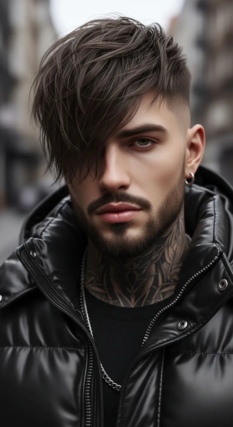 #14. Long Textured Fringe with Shadow Mid Fade