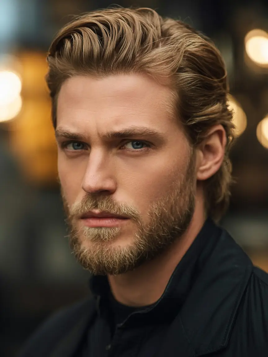 #14. Medium-Length Slick-Back with Natural Waves