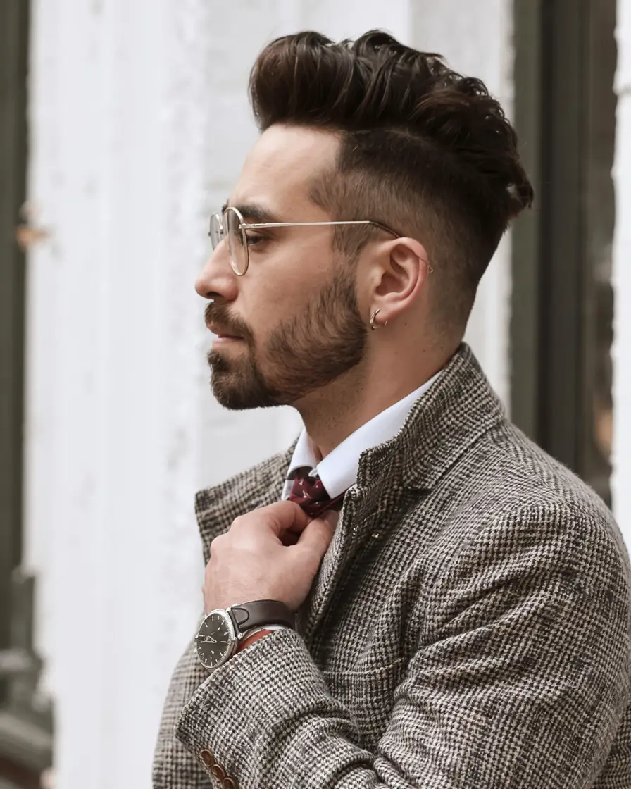 #14. Voluminous Pompadour with High Fade