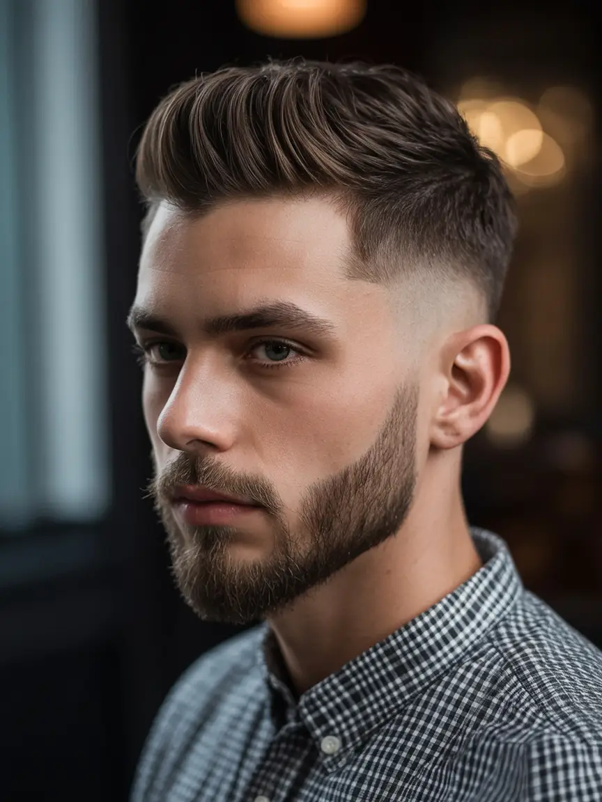 #15. Classic Taper Fade with Brushed-Up Flow
