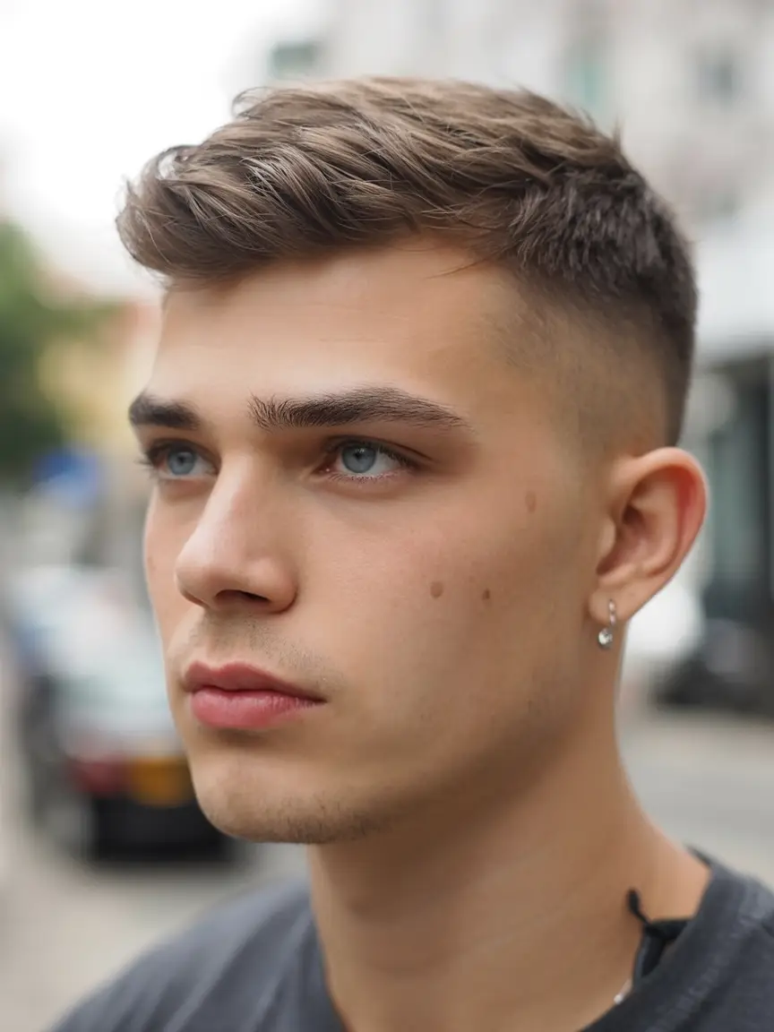 #15. Clean Fade with Textured Quiff