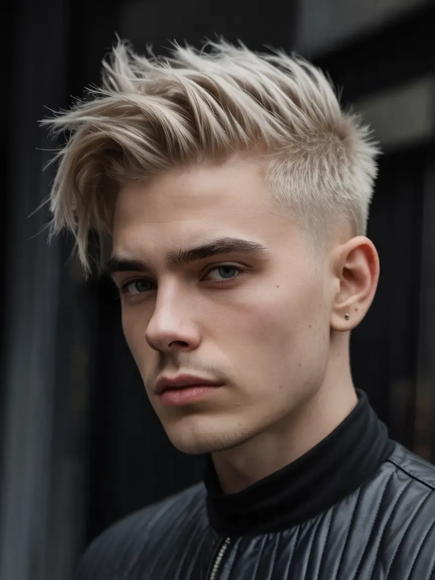 #15. Platinum Textured Undercut with Spiky Fringe