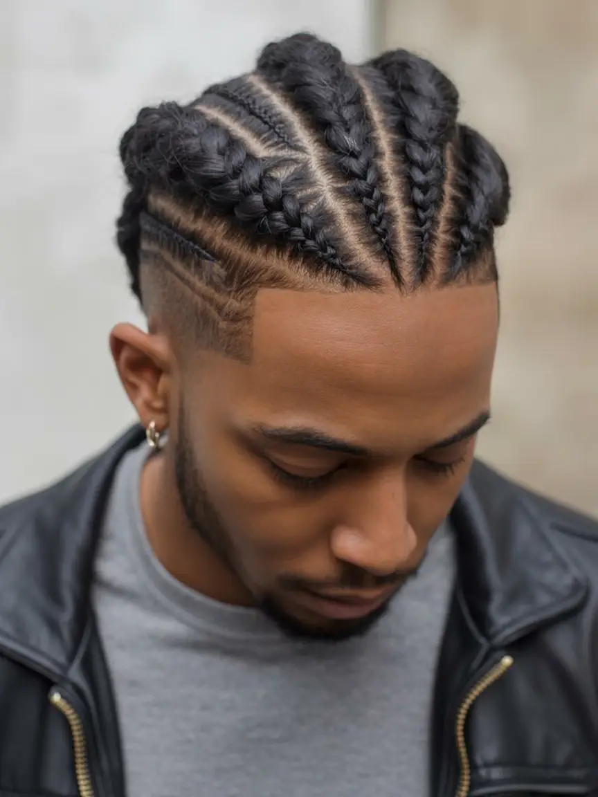 #15. Precision Cornrow Braids with Clean Line-Up