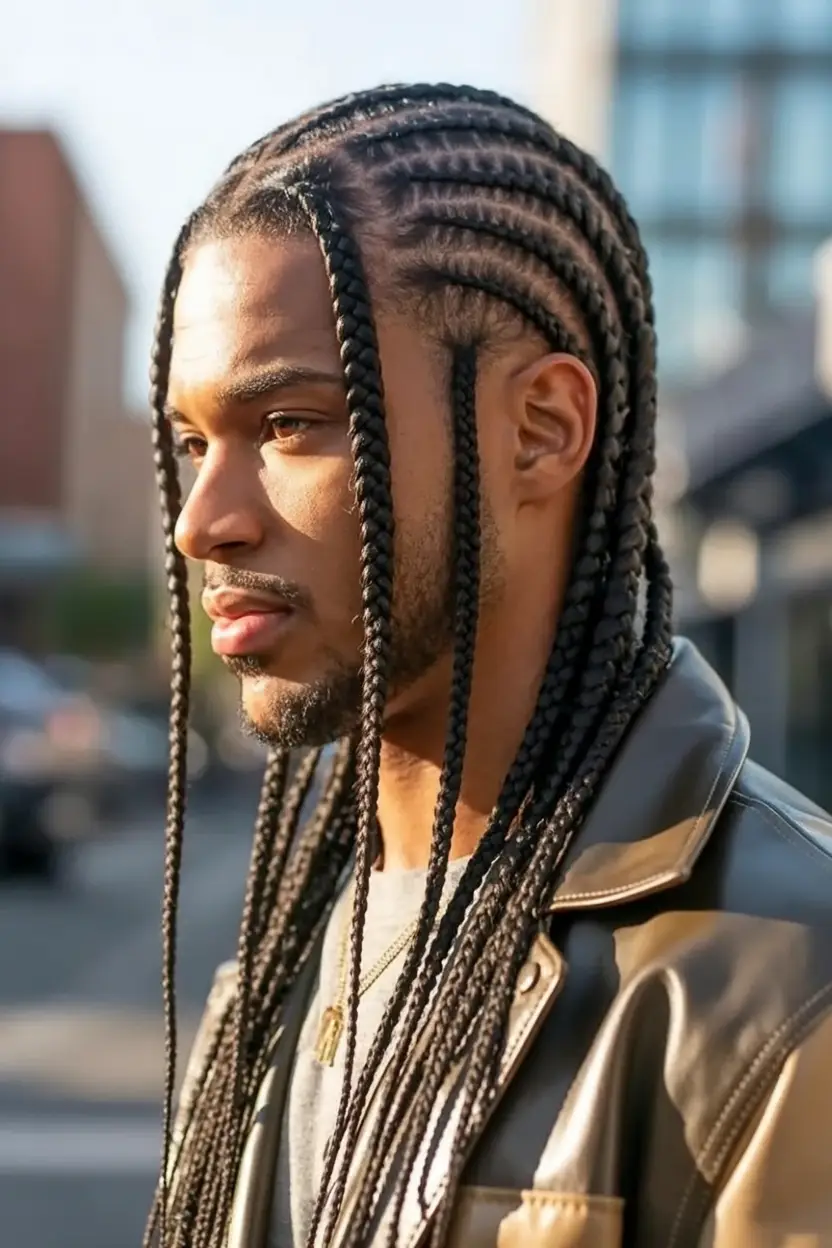 #15. Straight-Back Cornrows with Extended Length
