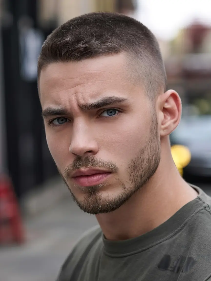 #16. Military Buzz Cut with Skin Fade