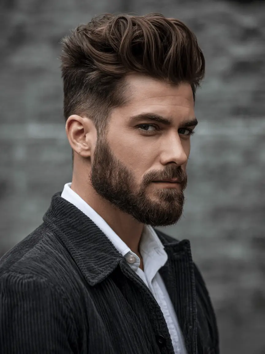 #16. Windswept Taper Fade with Full Volume Top