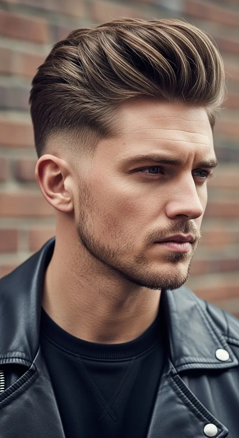 #18. Structured Quiff with Smooth Mid Fade