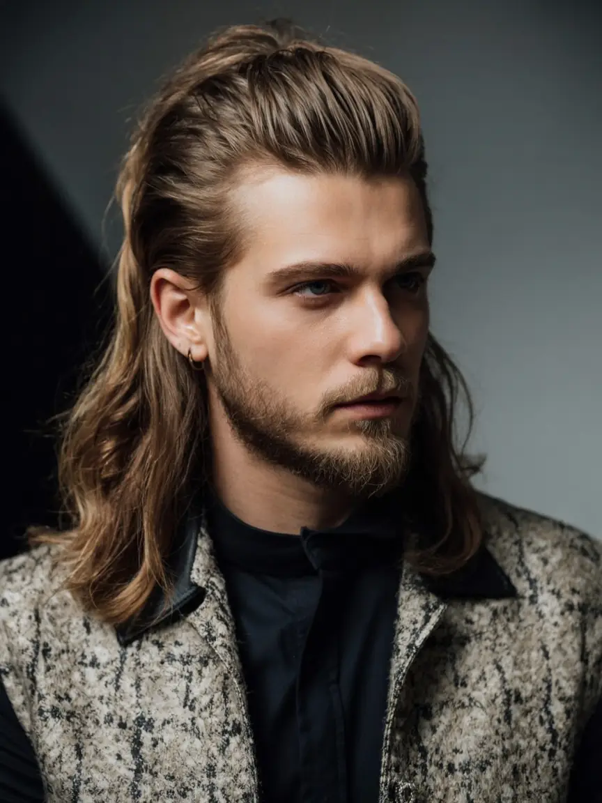 #19. Half-Up Undercut with Flowing Length and Natural Texture