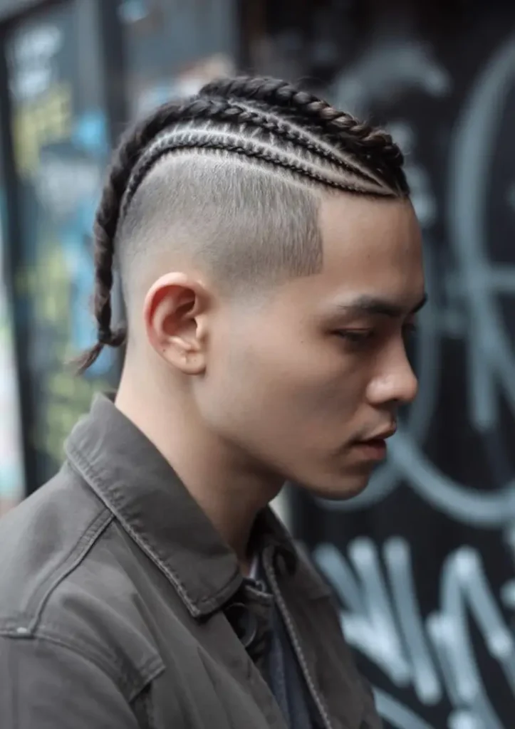 #2. Tight Cornrows with Sharp Fade Precision