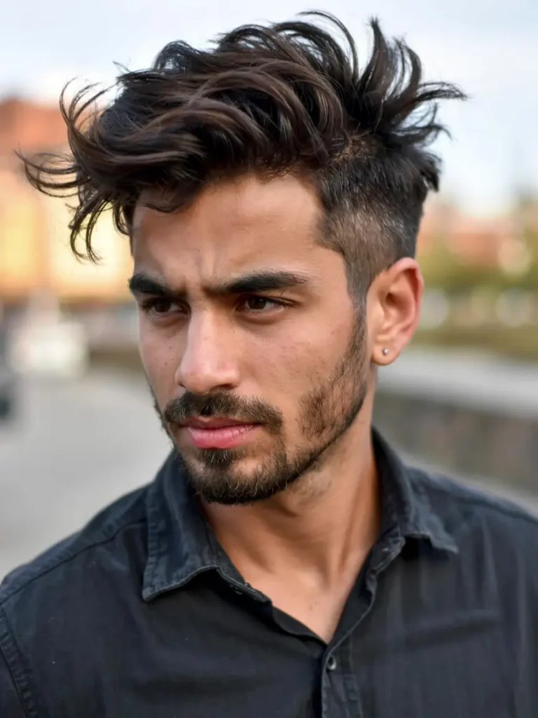 #2. Windswept Quiff with Taper Fade