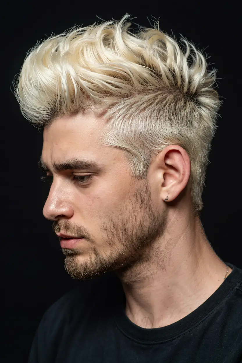 #3. Bleached Quiff with Tousled Volume