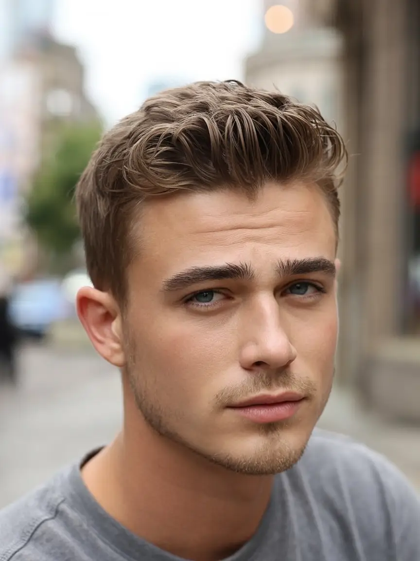 #3. Brushed-Up Short Waves with Tapered Sides