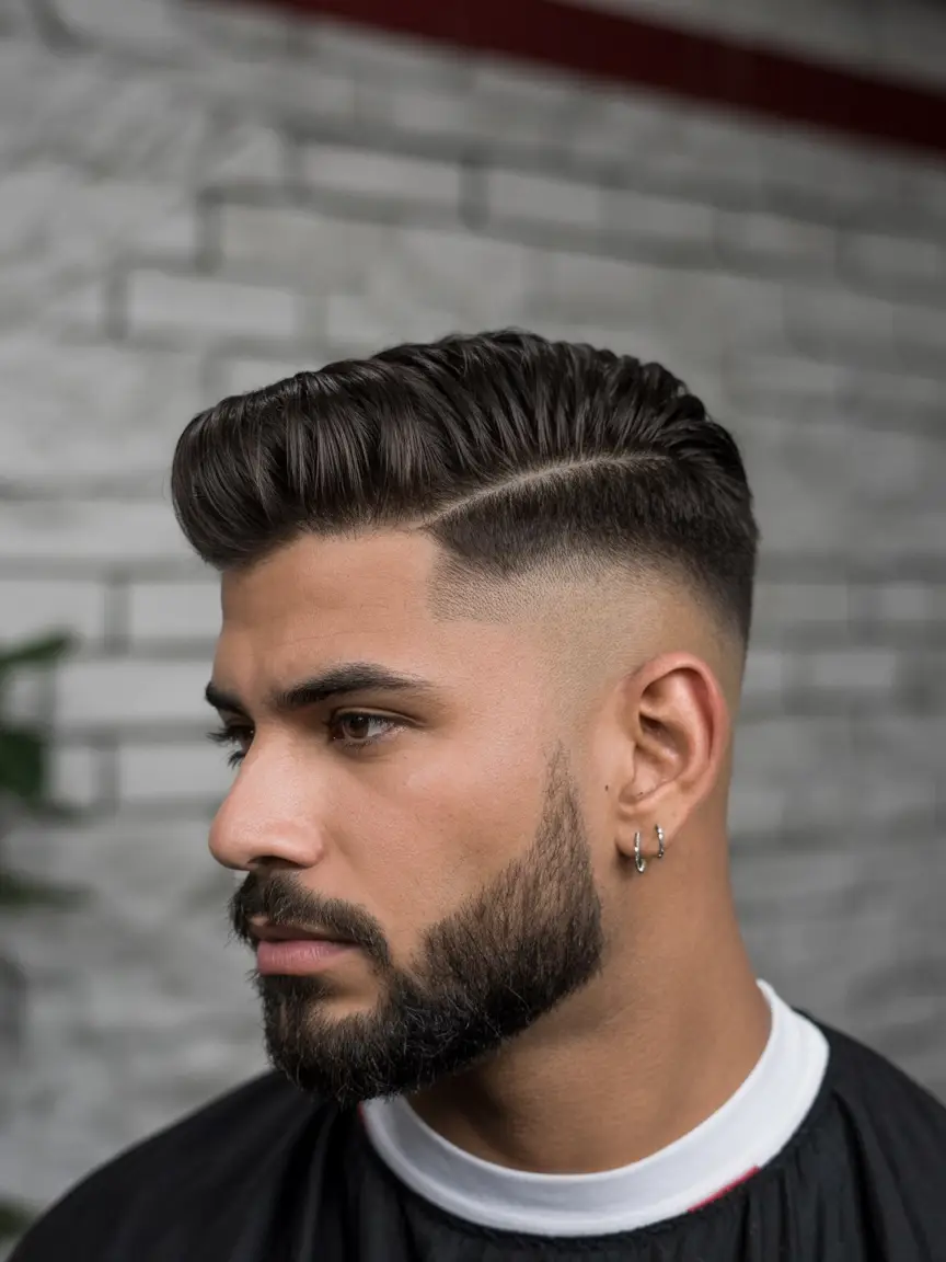 #3. Classic Taper Fade with Defined Side Part