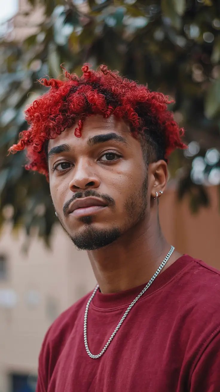 #3. Tapered Twists with Bold Red Highlights