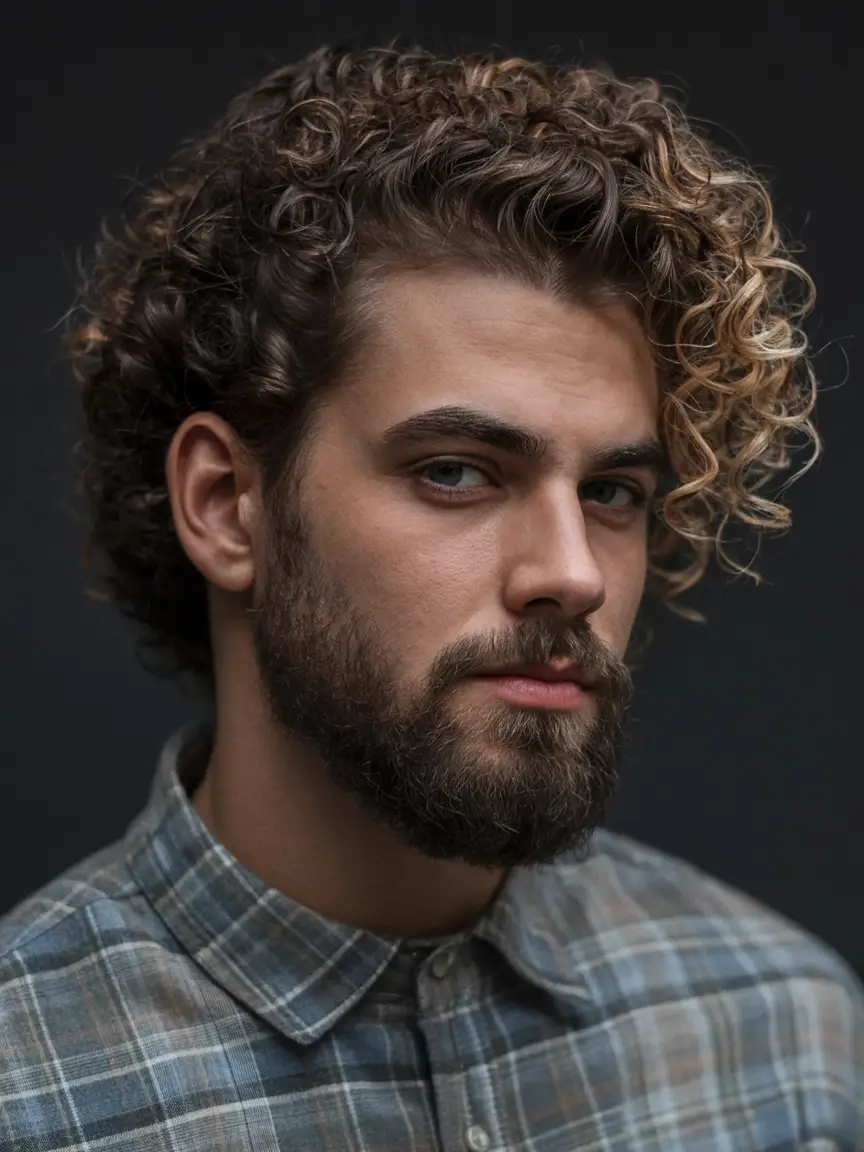 #4. Curly Undercut with Natural Flow and Low Fade