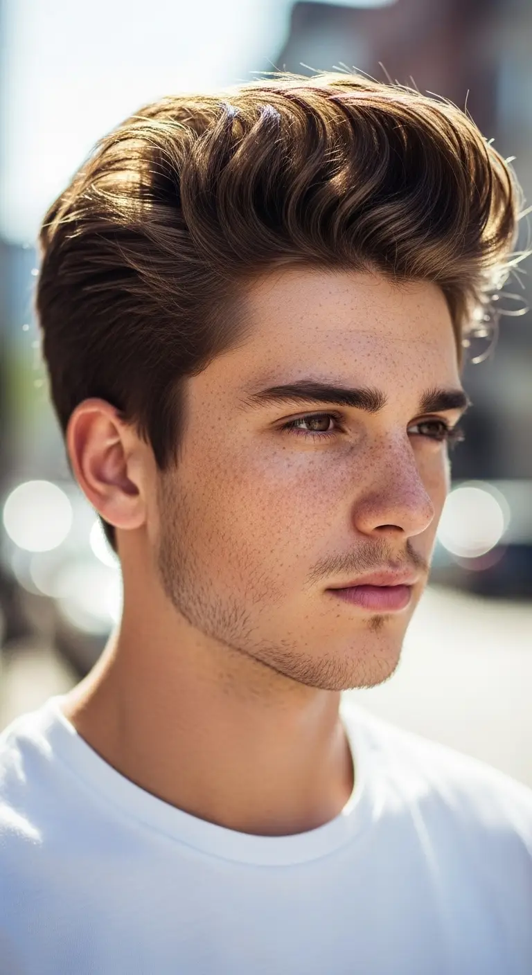 #4. Loose Volume Quiff with Natural Texture