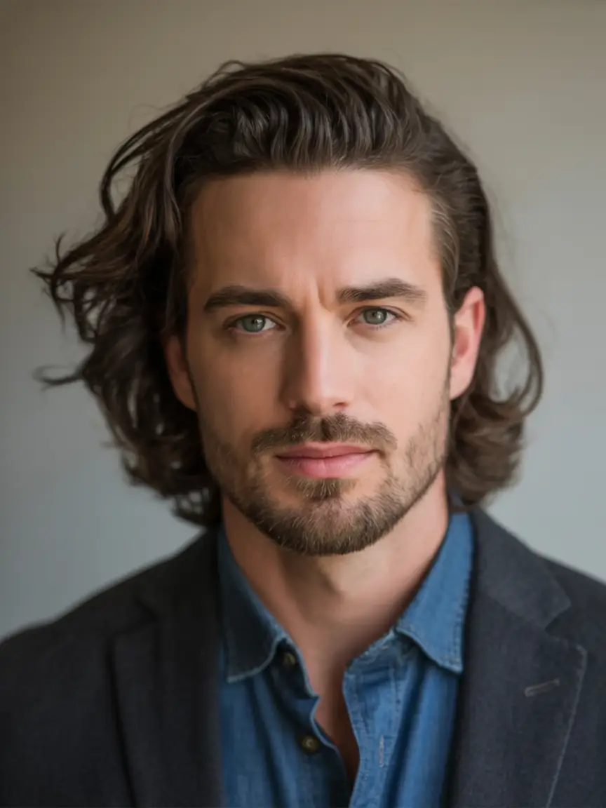 #4. Medium-Length Flow with Tucked-Back Waves