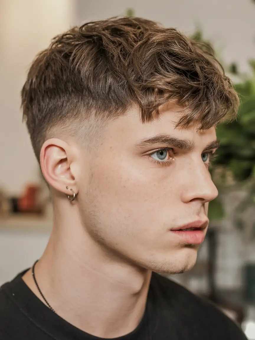 #4. Messy French Crop with Mid Fade