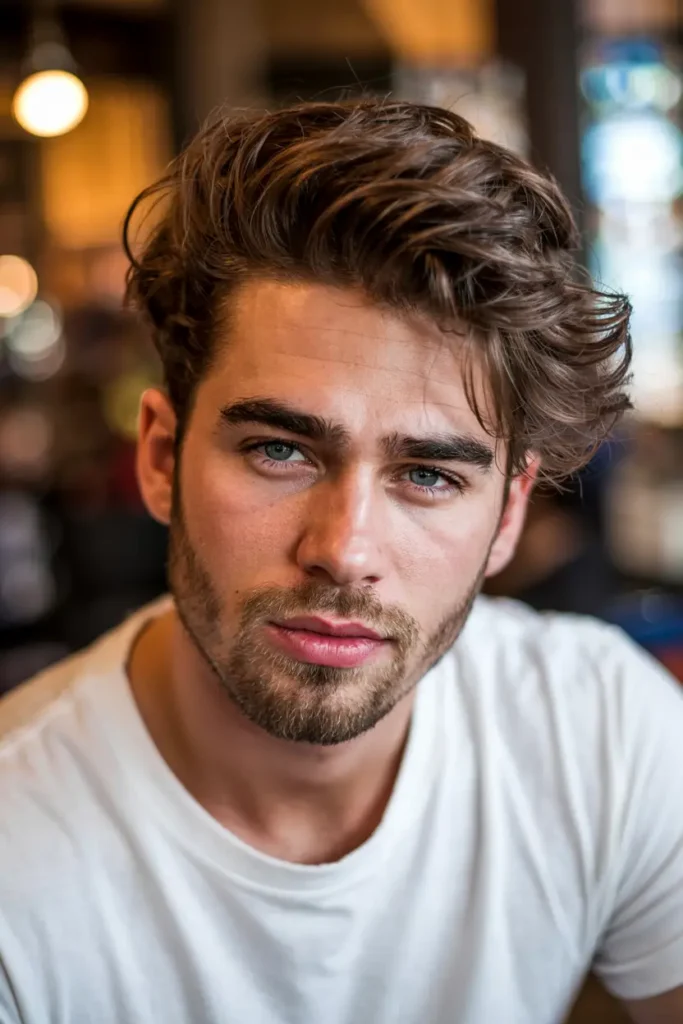 #4. Messy Quiff with Natural Waves