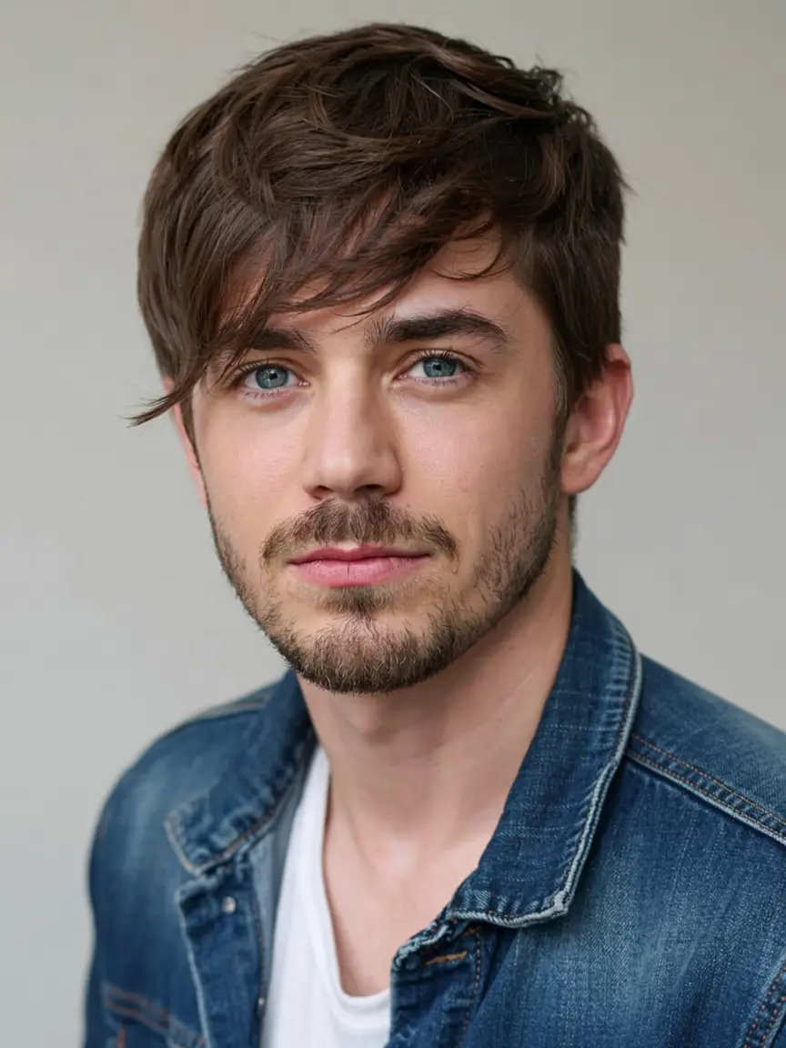 #4. Side-Swept Fringe with Laid-Back Texture