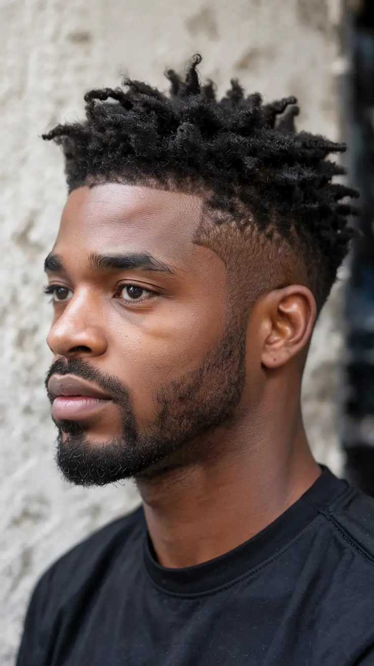 #4. Sponge Twists with Sharp Temple Fade