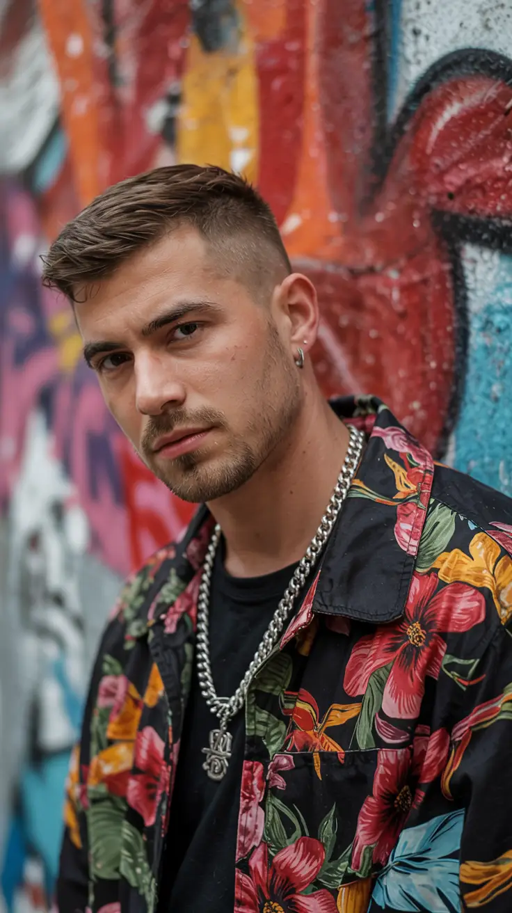 #4. Street Fade French Crop with Razor Texture