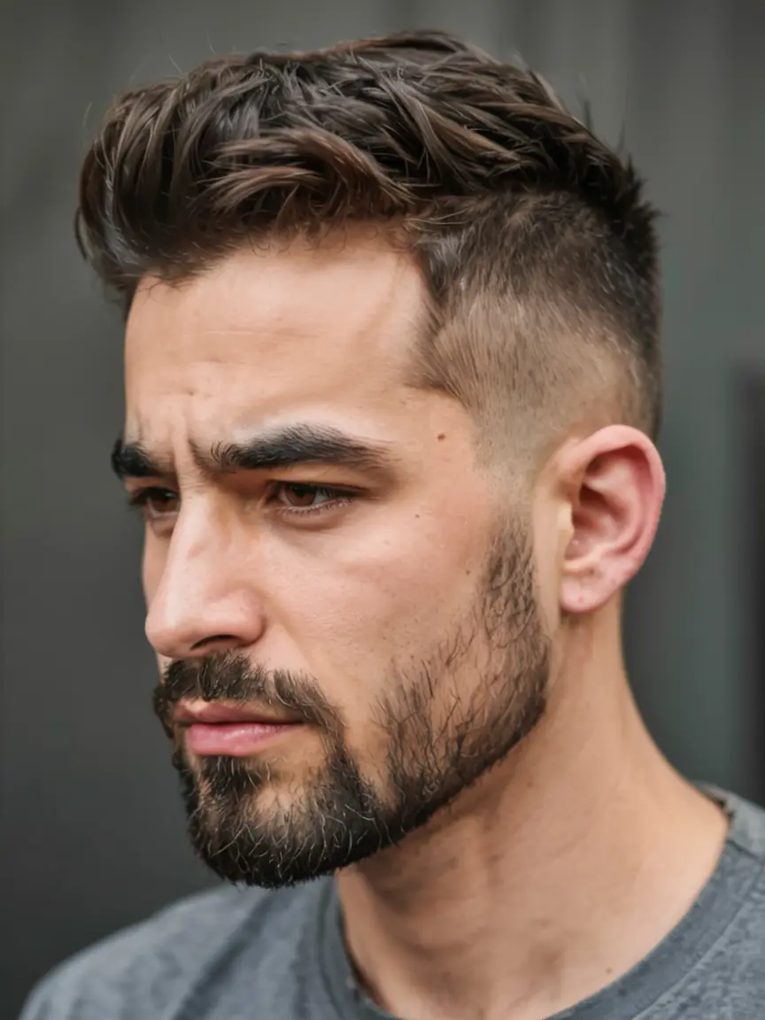 #4. Wavy Quiff with Mid Fade