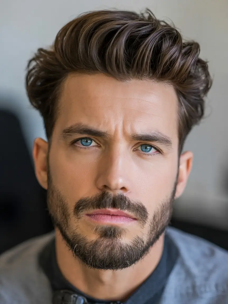 #5. Classic Brushed-Up Taper with Natural Volume